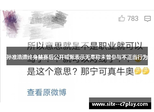 孙准浩遭终身禁赛后公开喊冤表示无辜称未曾参与不正当行为 孙准浩遭终身禁赛后公开喊冤表示无辜称未曾参与不正当行为